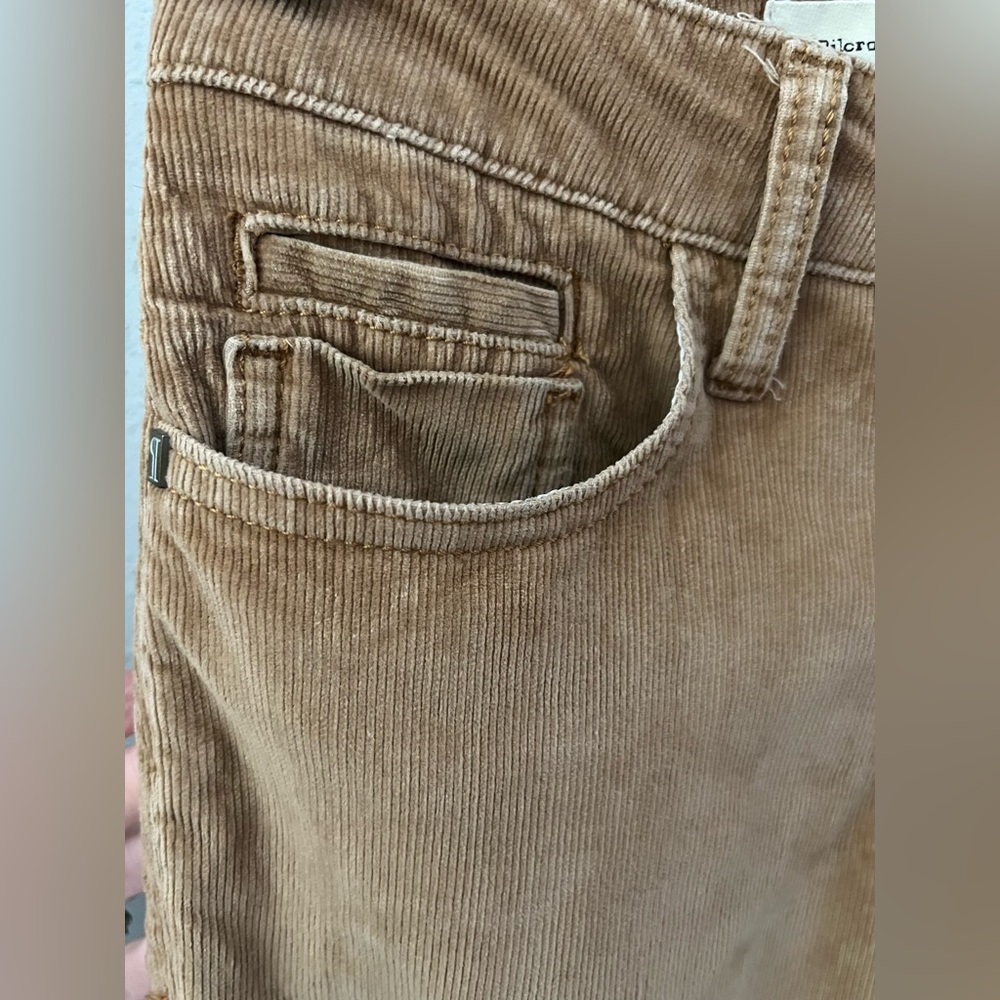 Pilcro and the Letterpress Chestnut Tan Flared Button Hem Corduroy Pants Size 26 - Picture 6 of 12